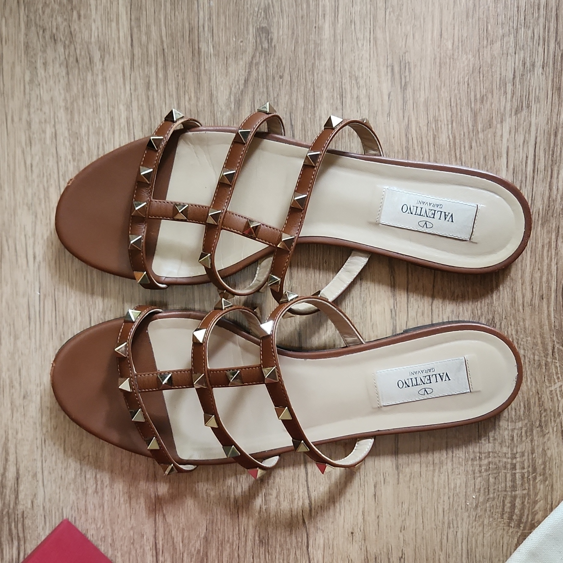 Valentino Garavani Rockstud Womens Leather Slides Size 39 Authentic
